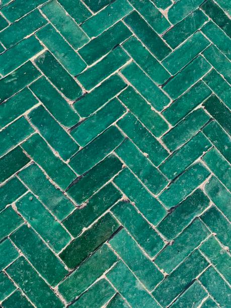 istock Close-up of Beautiful Turquoise Tiles with Arabesque Pattern in Marrakesh 1470567498