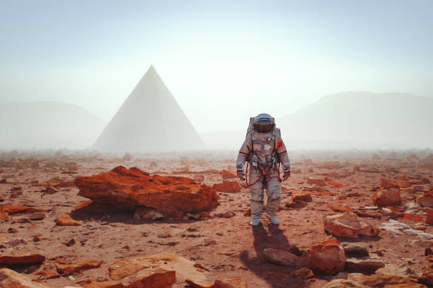 istock Chinese astronaut walking on Mars 1470567566