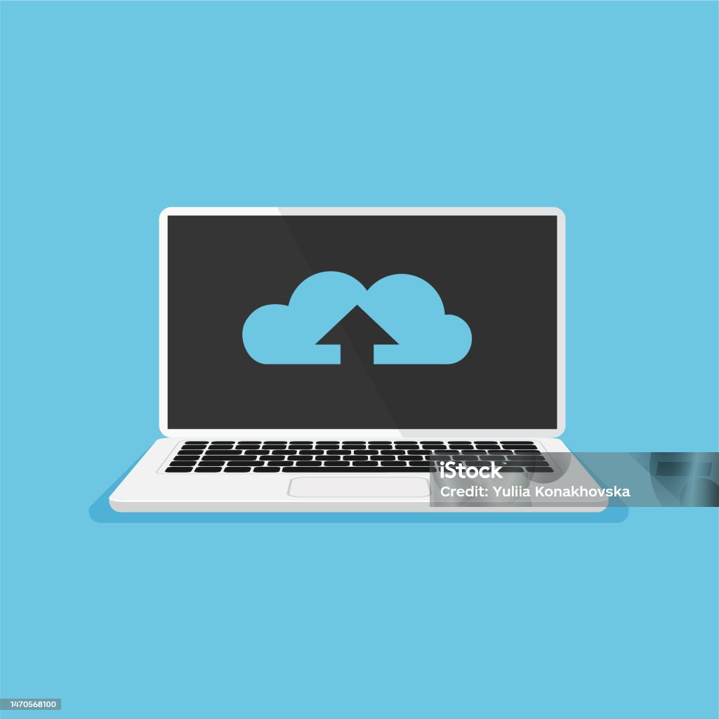 Downloading Files Using Cloud Computing Uploading And Transfer Files To Cloud Stock Illustration - Download ...