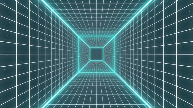 4K Futuristic Neon Ultraviolet Light Tunnel Loopable Animation