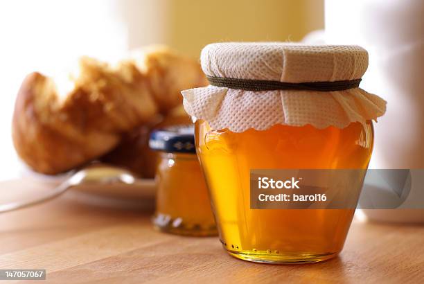 Breakfast With Honey Stock Photo - Download Image Now - Breakfast, Croissant, Food