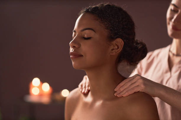 istock Woman Enjoying Shoulders Massage 1470570780