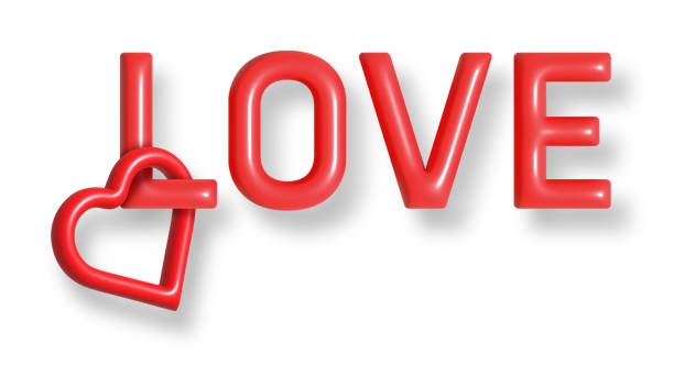 istock Red heart intertwined with word Love illustration 1470571448
