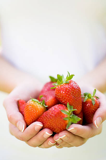 istock Hands full of strawberries 147057308