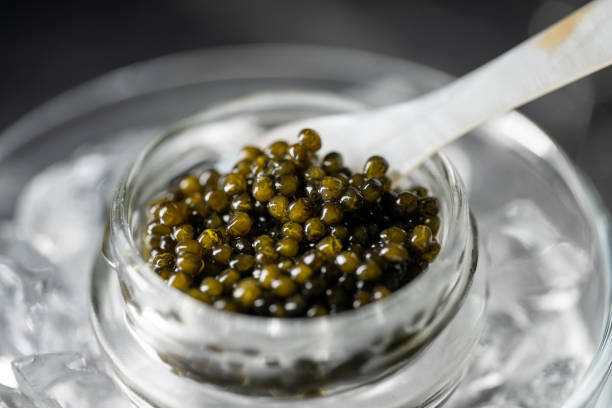 istock black caviar on ice with pearl spoon 1470574542