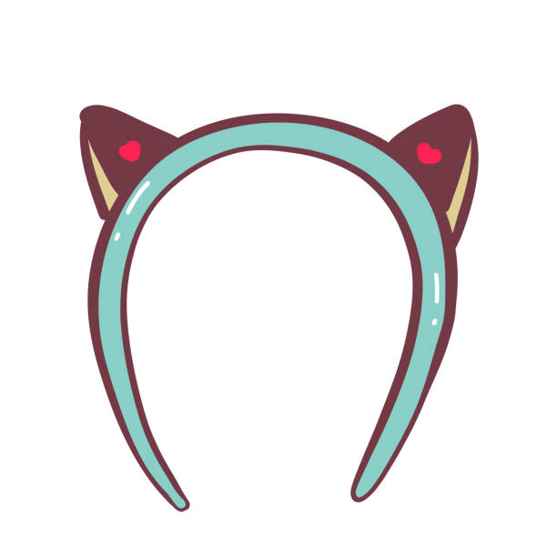 istock Hair hoop with cat ears. Headband vector icon. Isolated illustration on white background. 1470576516