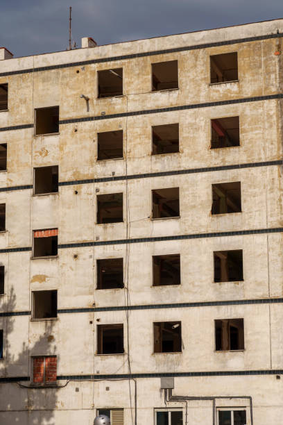 istock Ruined residential building close up 1470577910