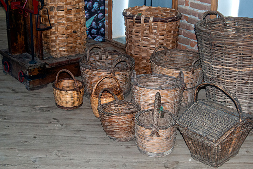 Old baskets of various