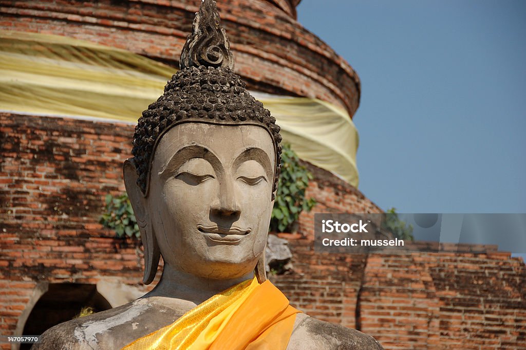 Buddha Buddha Head in Ayuthaya, Thailand Ancient Stock Photo