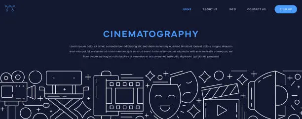 Vector illustration of Cinematography Web Banner Design
