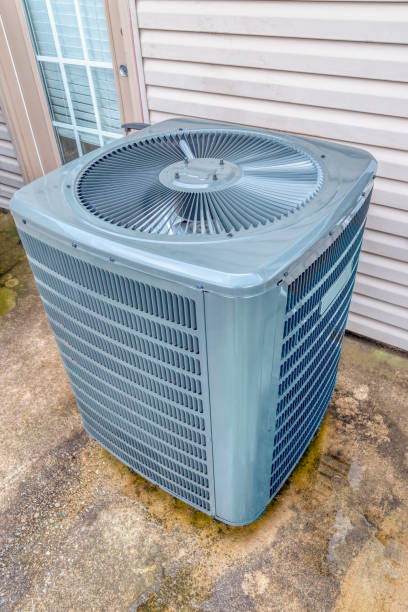istock Air Conditioning Unit Behind Rental Condo Unit 1470582579