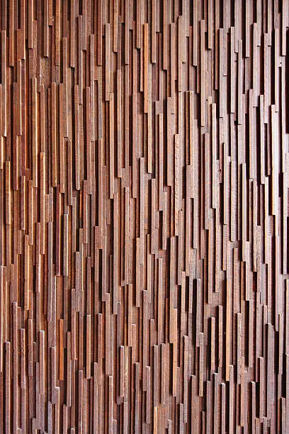 part of textured effect wood wall