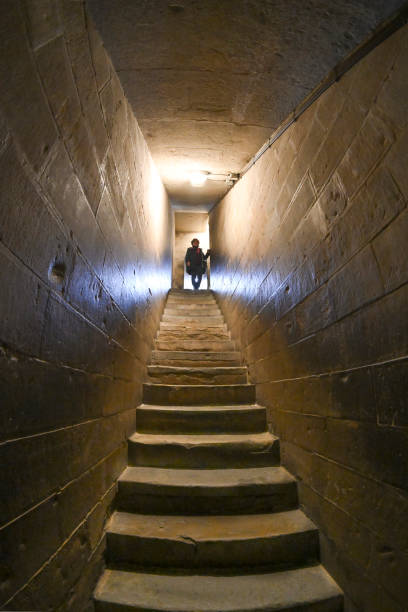 florence, steep staircase of the campanile - narrow florence italy italy women imagens e fotografias de stock