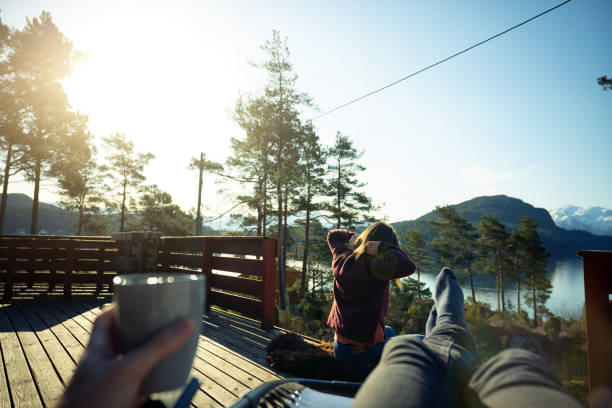 istock POV man relax in a resort during spring in Norway 1470585220