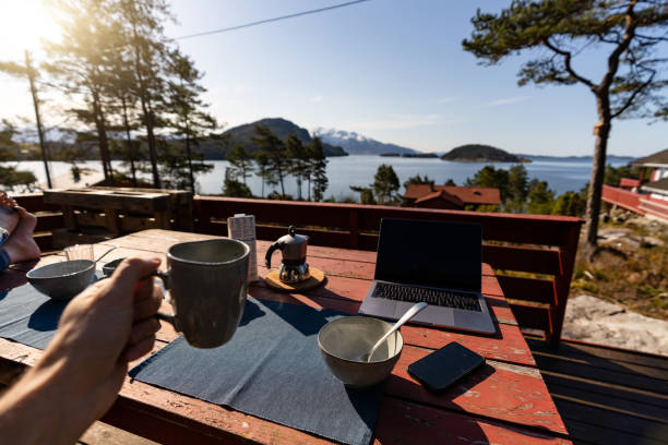 istock POV man relax in a resort during spring in Norway 1470585305
