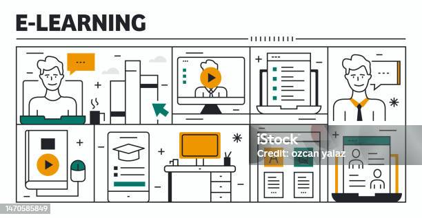 Elearning Transformation Elearning Vector Design The Design Is Editable Athe Color Can Be ...