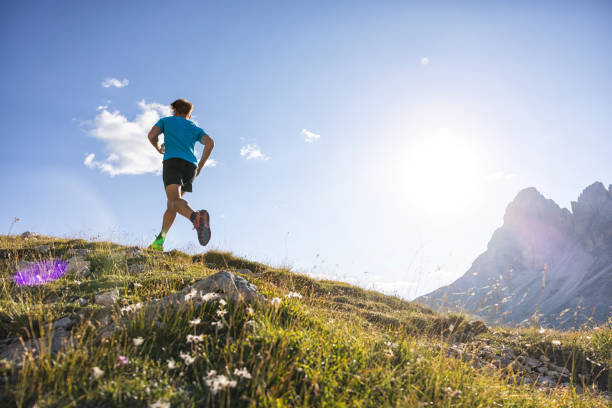 istock Man trail running on mountain: the Dolomites 1470586515
