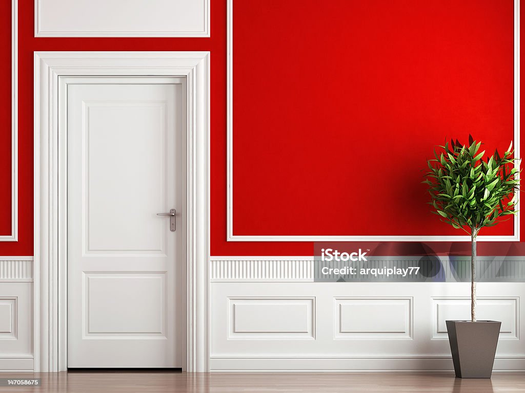 interior design der klassischen rot und weiß - Lizenzfrei Rot Stock-Foto