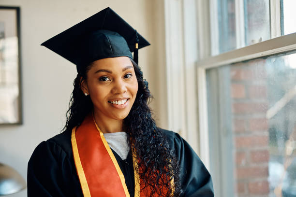 istock Happy African American graduate student looking at camera. 1470587325