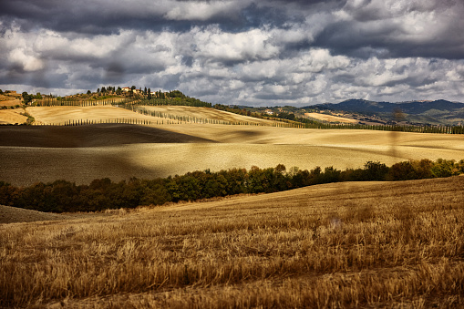 Typical Tuscany view: Chianti and Val d'Orcia country landscape