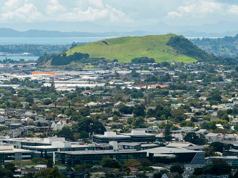 Distant view of Auckland City in New Zealand