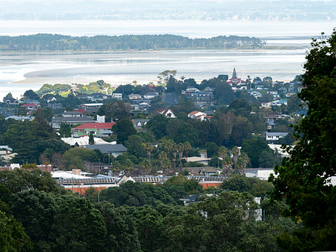 Distant view of Auckland City in New Zealand