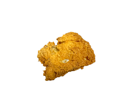 Fried chicken thigh isolated on white background
