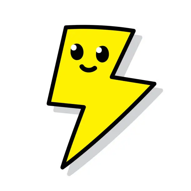 Vector illustration of Lightning Emoji Doodle 6