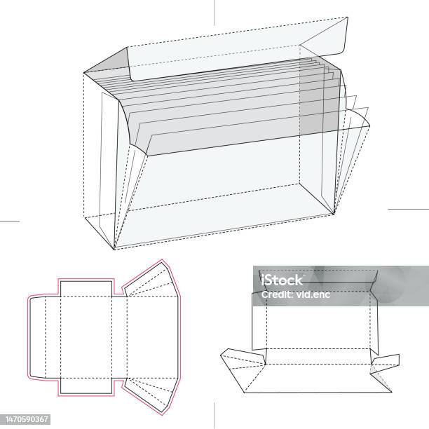 Blue Print Box's Expandable Box With Blueprint Stock Illustration - Download Image Now ...