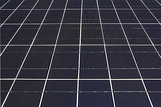 Solar panels stock photo