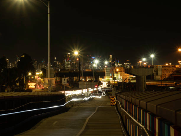 istock Urban street intersection at night 1470598270