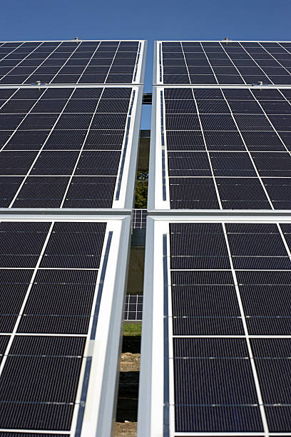 Solar panels stock photo
