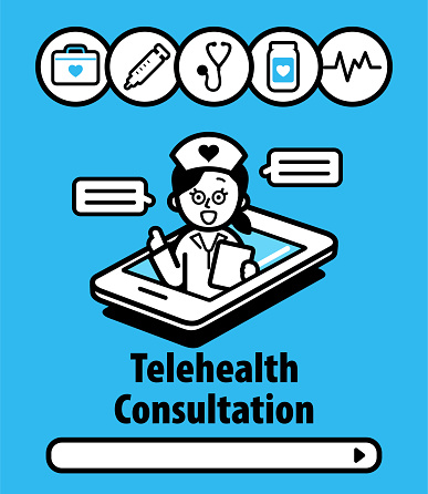 Telehealth characters vector art illustration.
Having a Telemedicine or Telehealth Consultation with a healthcare provider via smartphone.