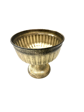 Brass bowl isolated on white background