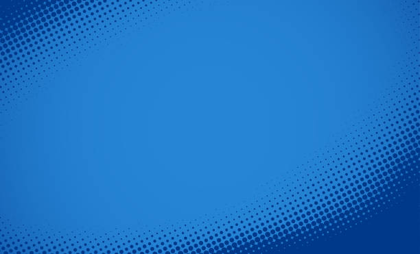 ilustrações de stock, clip art, desenhos animados e ícones de blue half tone border vignette background - focus on background ilustrações