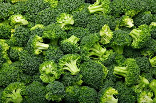 Broccoli on a supermarket shelf