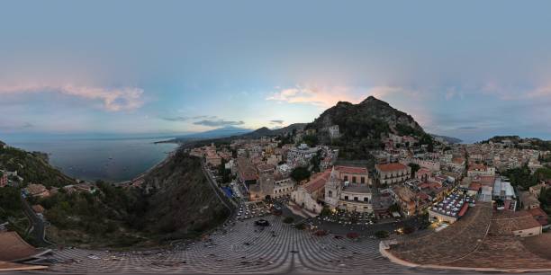istock Aerial 360 downtown Taormina, Italy 1470606830