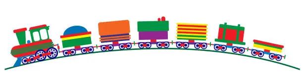 Vector illustration of kid train 1