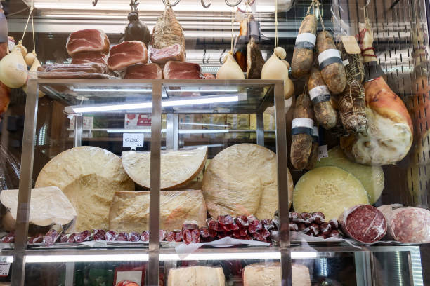 Typical Italian grocery display with local goods