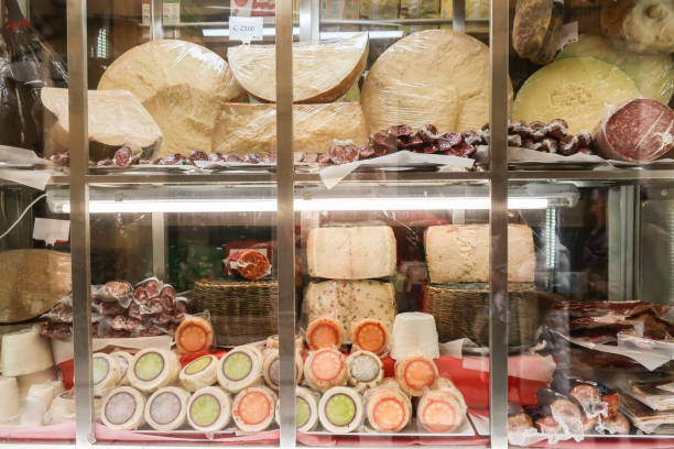 istock Typical Italian grocery display with local goods 1470609796