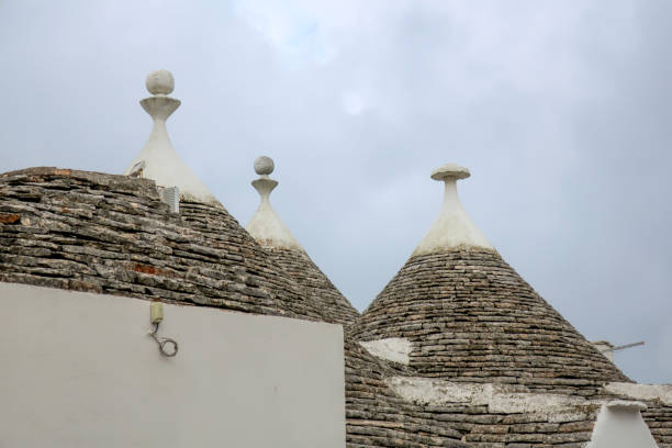 Southern Italy traditional trulli houses rooftops