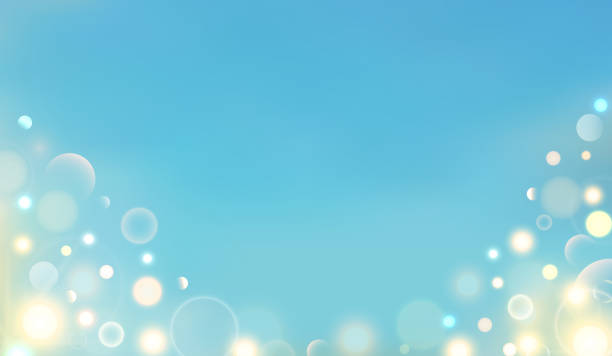 istock Magic lights of bokeh with golden blur soft light on sunshine sky background. Abstract Vector illustration blue sky with galaxy made blurry bokeh 1470617657