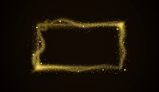 Rectangle Fireworks Rectangular Frame Of Golden Fireworks Made Of Dust Particles Of Light ...