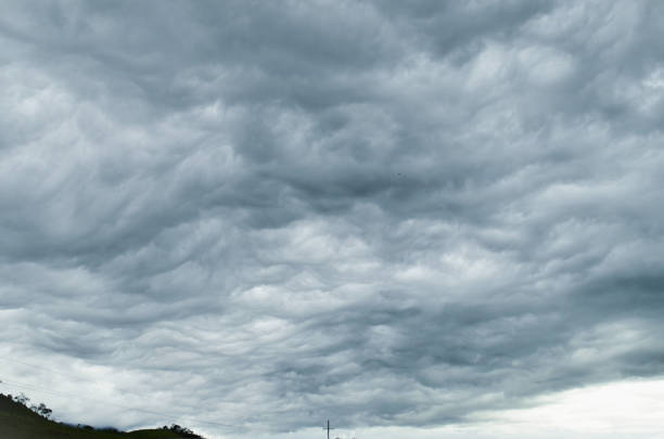 In the sky the frightening Nimbostratus Clouds in the late afternoon