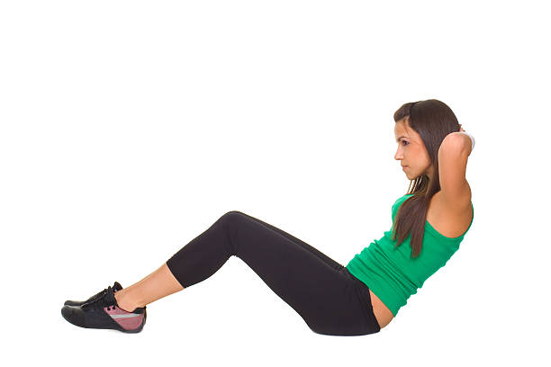 Woman in fitness exercise stock photo