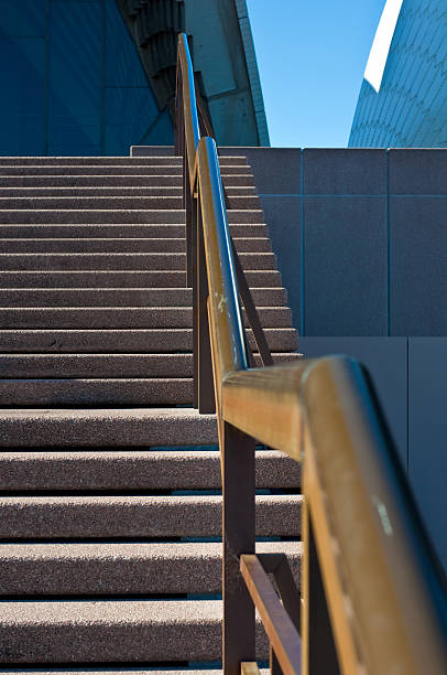 Brass railing stock photo