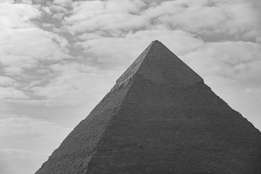 The Great Pyramid of Giza in Cairo in Black and White