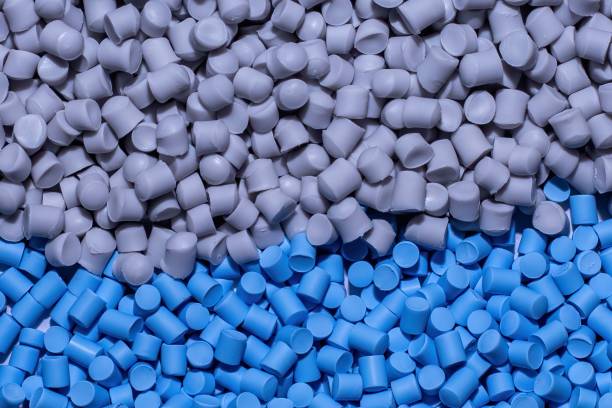istock The plastic granules. Polymeric of blue and grey dye. Dye for plastics in granules. 1470628003