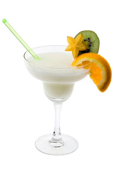 Pina Colada Cocotail on a white background stock photo