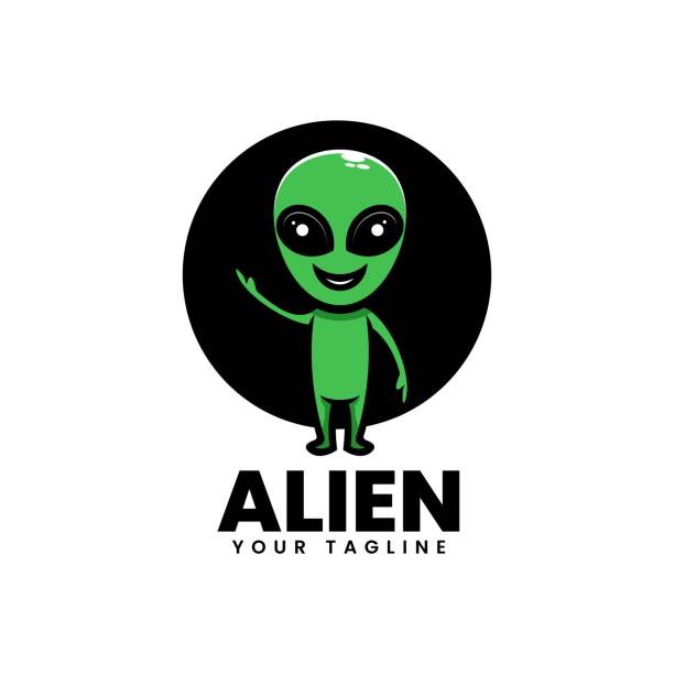 illustrazioni stock, clip art, cartoni animati e icone di tendenza di illustrazione vettoriale alien simple mascot style. - mascot alien space mystery